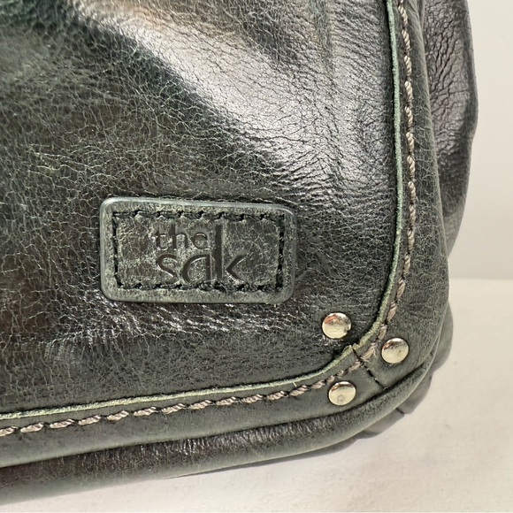 The Sak Ventura Leather Backpack Crossbody Messenger Saddle Bag Black Silver - Picture 4 of 13